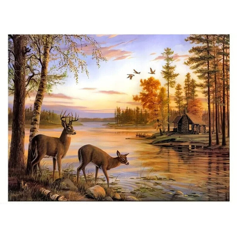 Scenic Deer Wildlife Canvas Print 16" x 24" Wall Art Home & Garden:Home Décor:Posters & Prints Style Your Walls